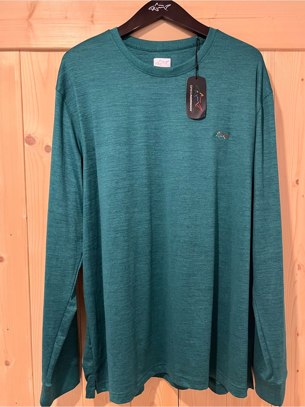 Greg Norman men's long sleeve performance shirt, Green XL ⛳️🦈